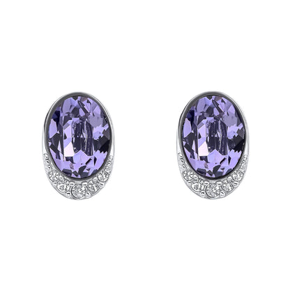 Fiorelli Oval Tanzanite Crystal Stud Earrings with Cubic Zirconia Wave