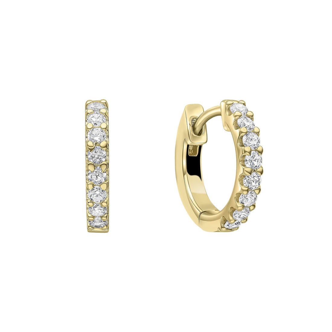 Silver Claw Set Zirconia Hoop Earrings