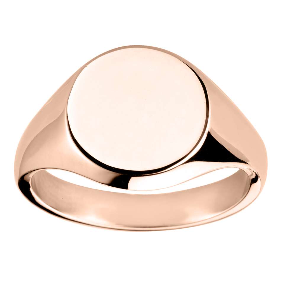 Round Gold Signet Ring - Large