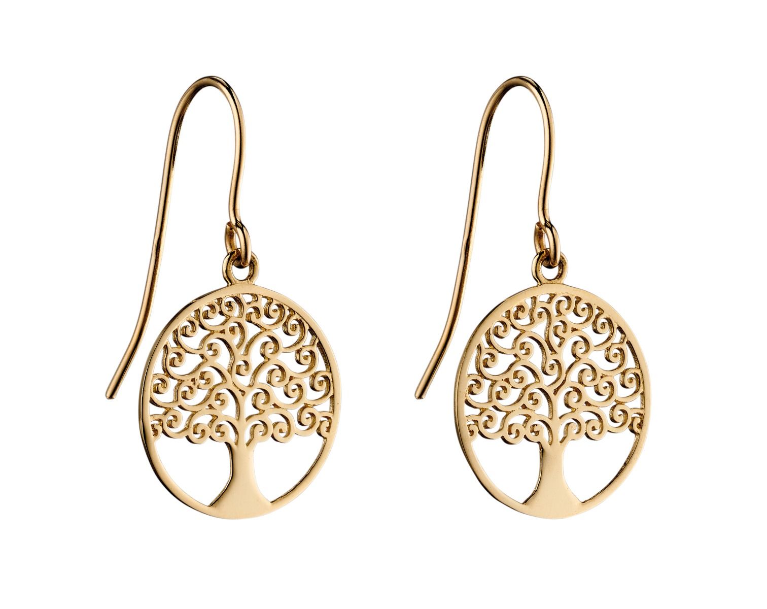 Detailed Tree of Life Earrings in 9ct Yellow Gold