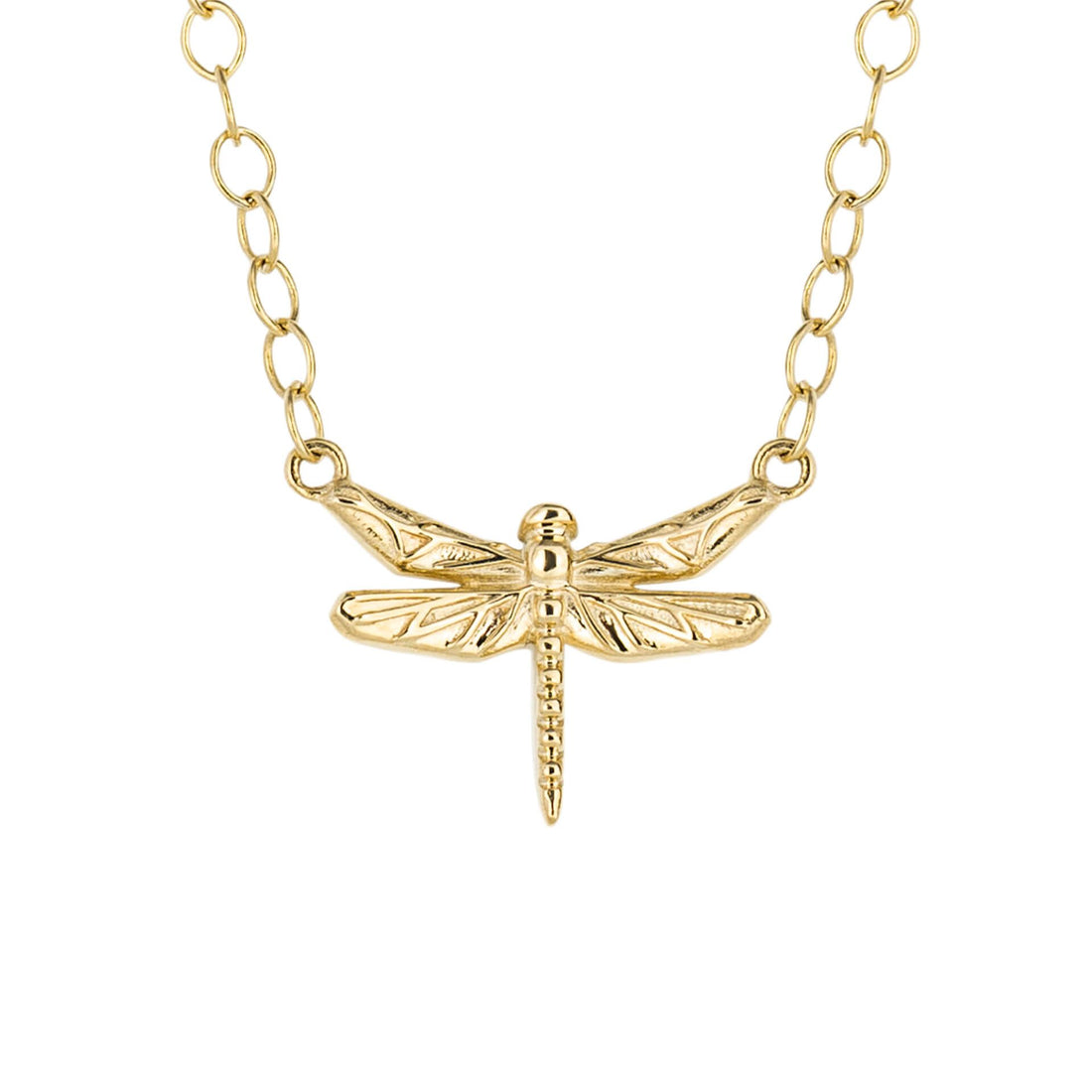 Dragonfly Motif Necklace in 9ct Yellow Gold