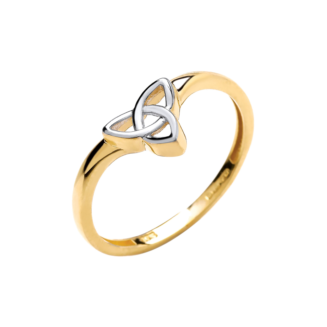 9ct Yellow and White Gold 2 Colour Wishbone Style Celtic Ring