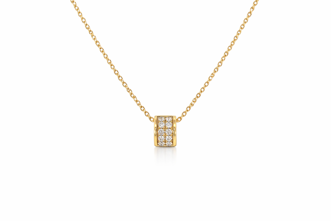 18ct Yellow Gold Diamond Pendant Necklace