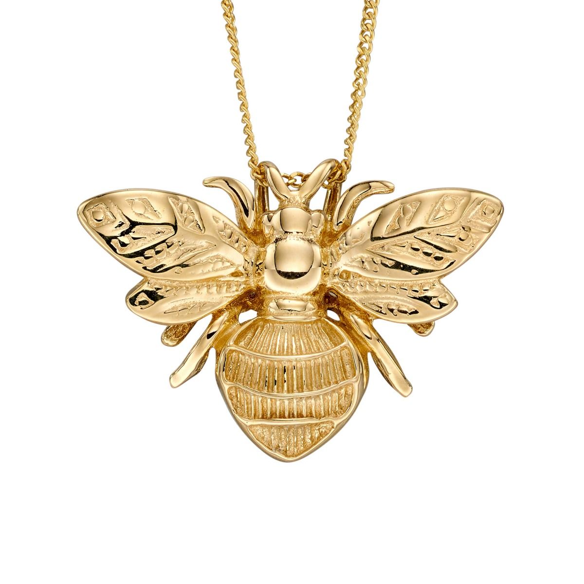 Detailed Bee Pendant in 9ct Yellow Gold