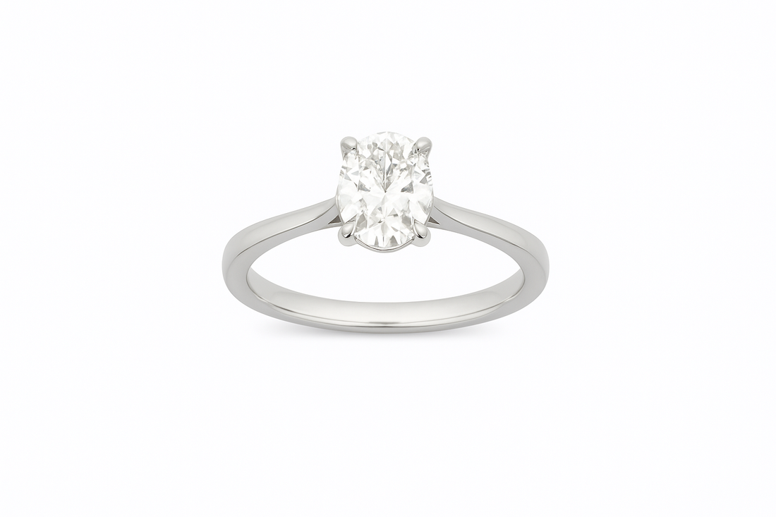 Platinum 950 Oval Solitaire Ring