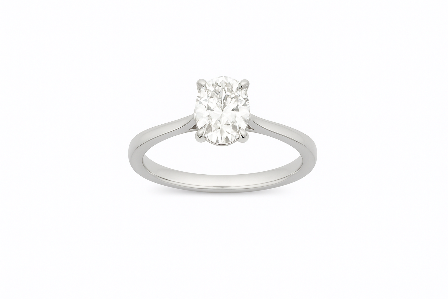 Platinum 950 Oval Solitaire Ring