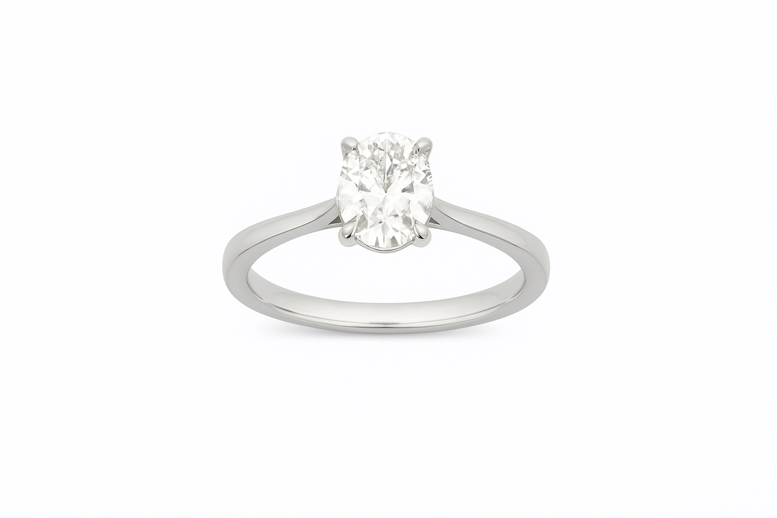 Platinum 950 Oval Solitaire Ring