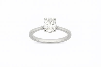Platinum 950 Oval Solitaire Ring