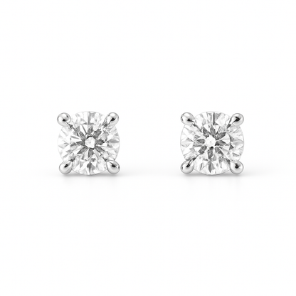 18ct two-tone gold diamond stud earrings