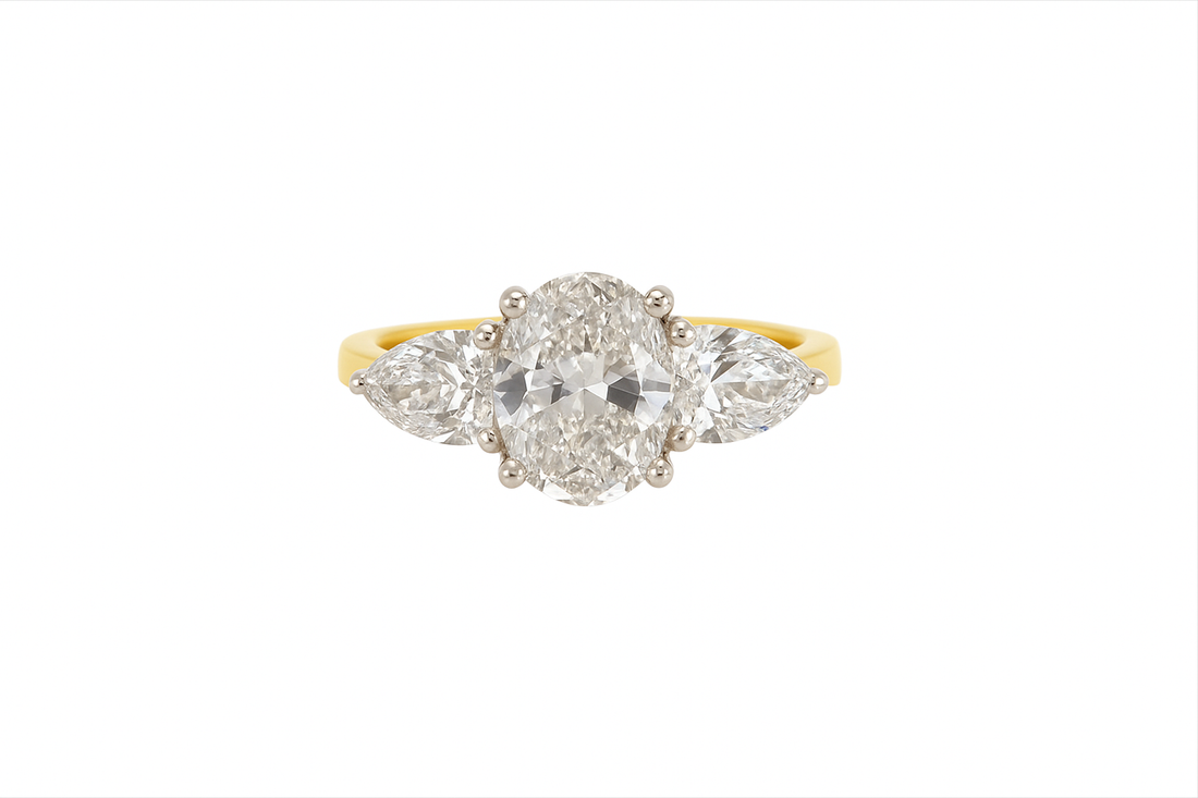 18ct yellow gold three stone ring