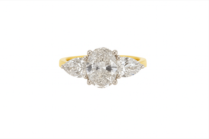 18ct yellow gold three stone ring
