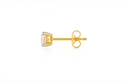 18ct two-tone gold diamond stud earrings