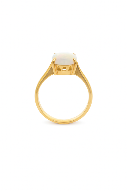 18ct Yellow Gold Opal Solitaire Ring