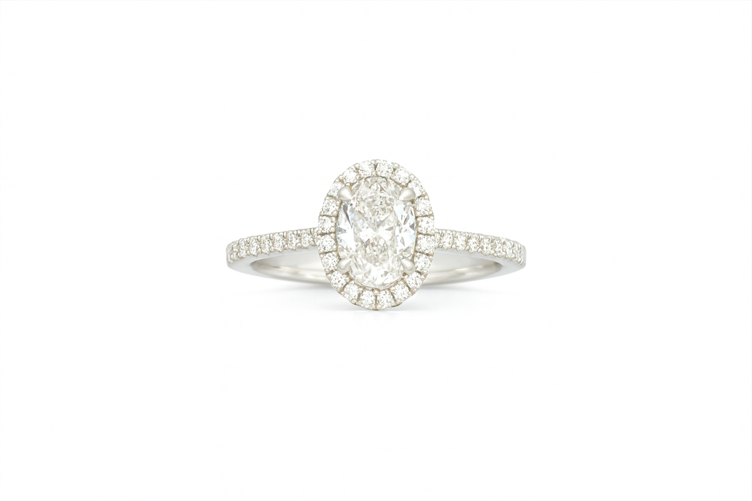 Oval Lab-Grown Diamond Halo Ring in Platinum