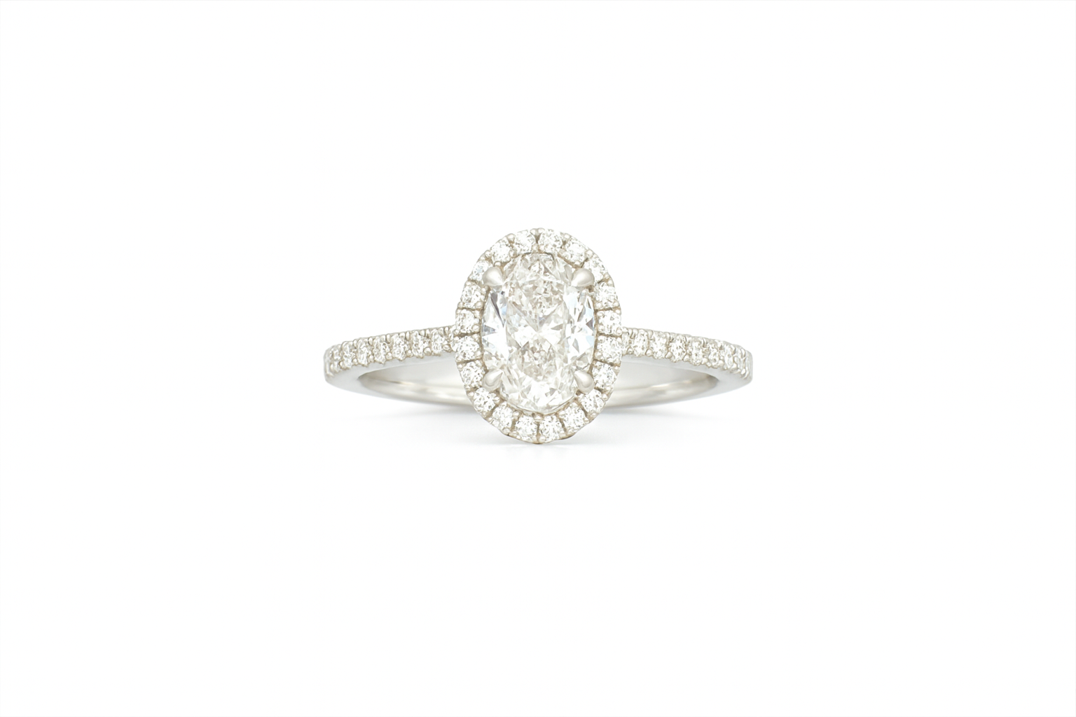 Oval Lab-Grown Diamond Halo Ring in Platinum