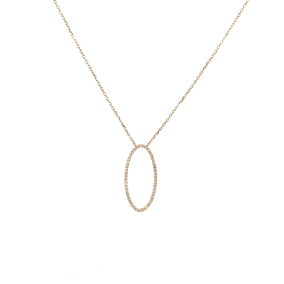 18ct yellow gold oval necklace