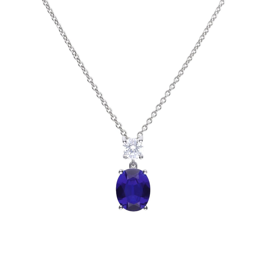 Oval Sapphire Zirconia Drop Pendant