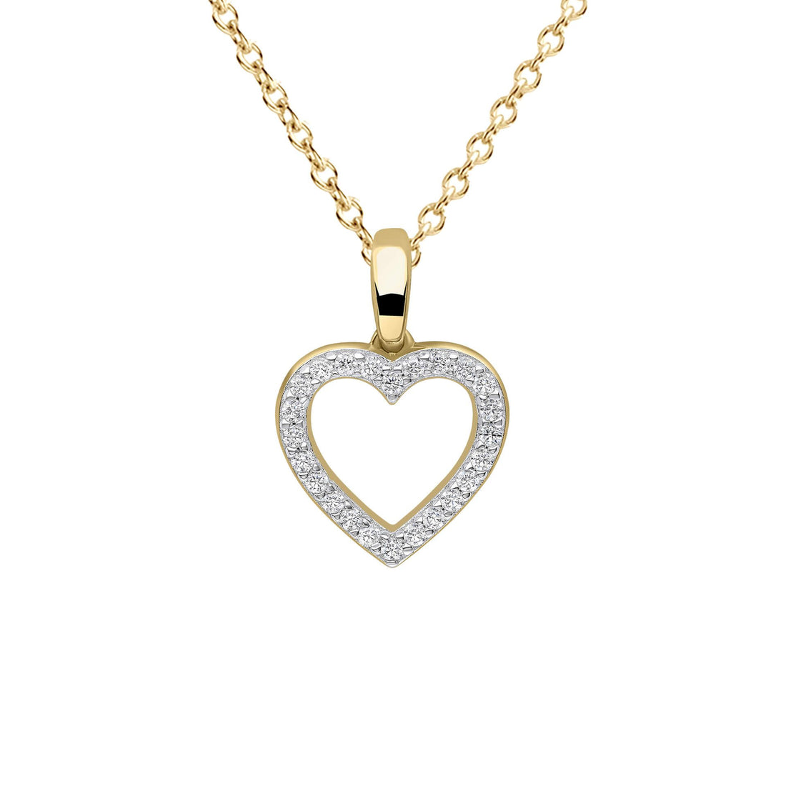 Silver Pavé Set Heart Pendant