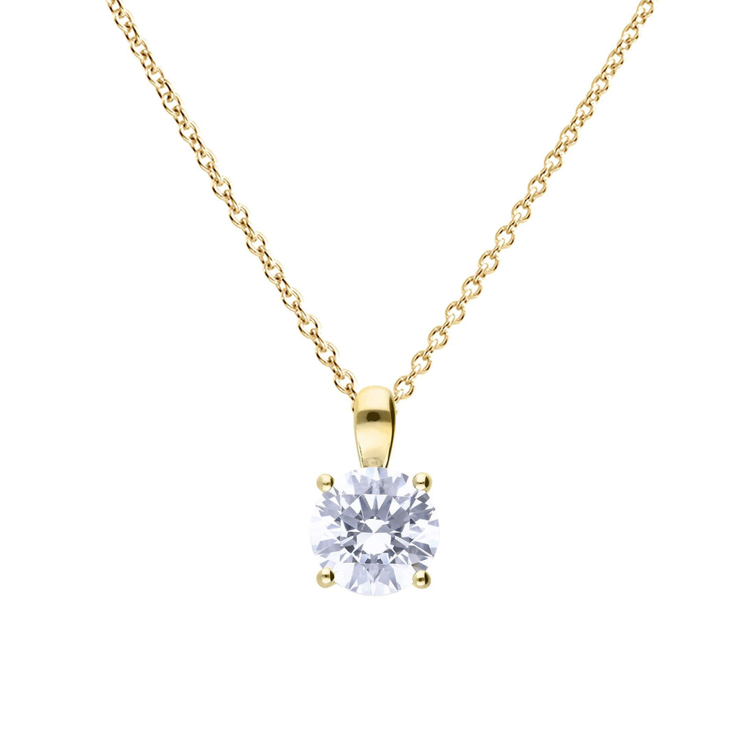 Gold Plated Silver Four Claw Pendant — 2CT