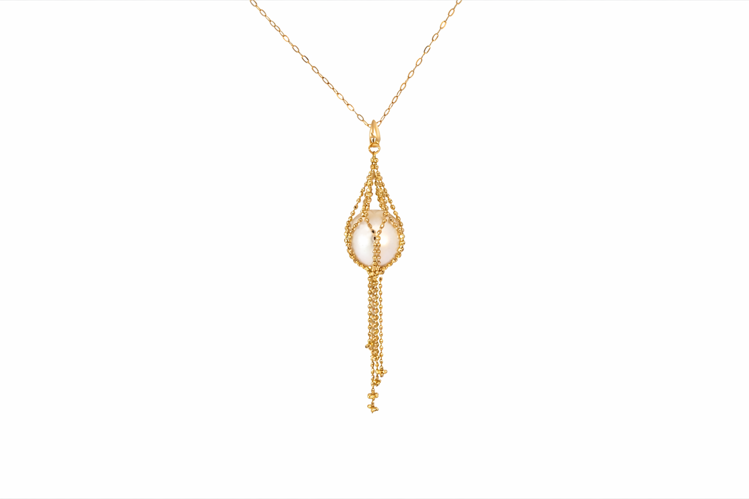 18ct Yellow Gold Pearl Drop Necklace