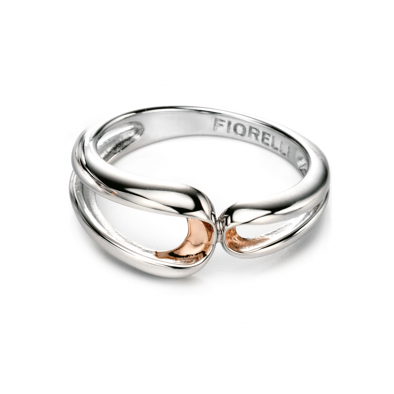 Fiorelli Silver and Rose Gold Folded Dress Ring - Robert Anthony Jewellers, Edinburgh