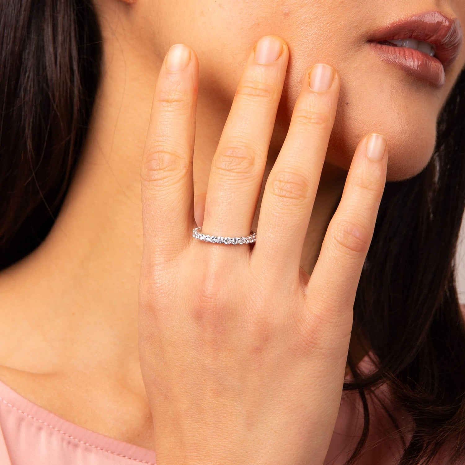 Silver and Zirconia Full Eternity Ring