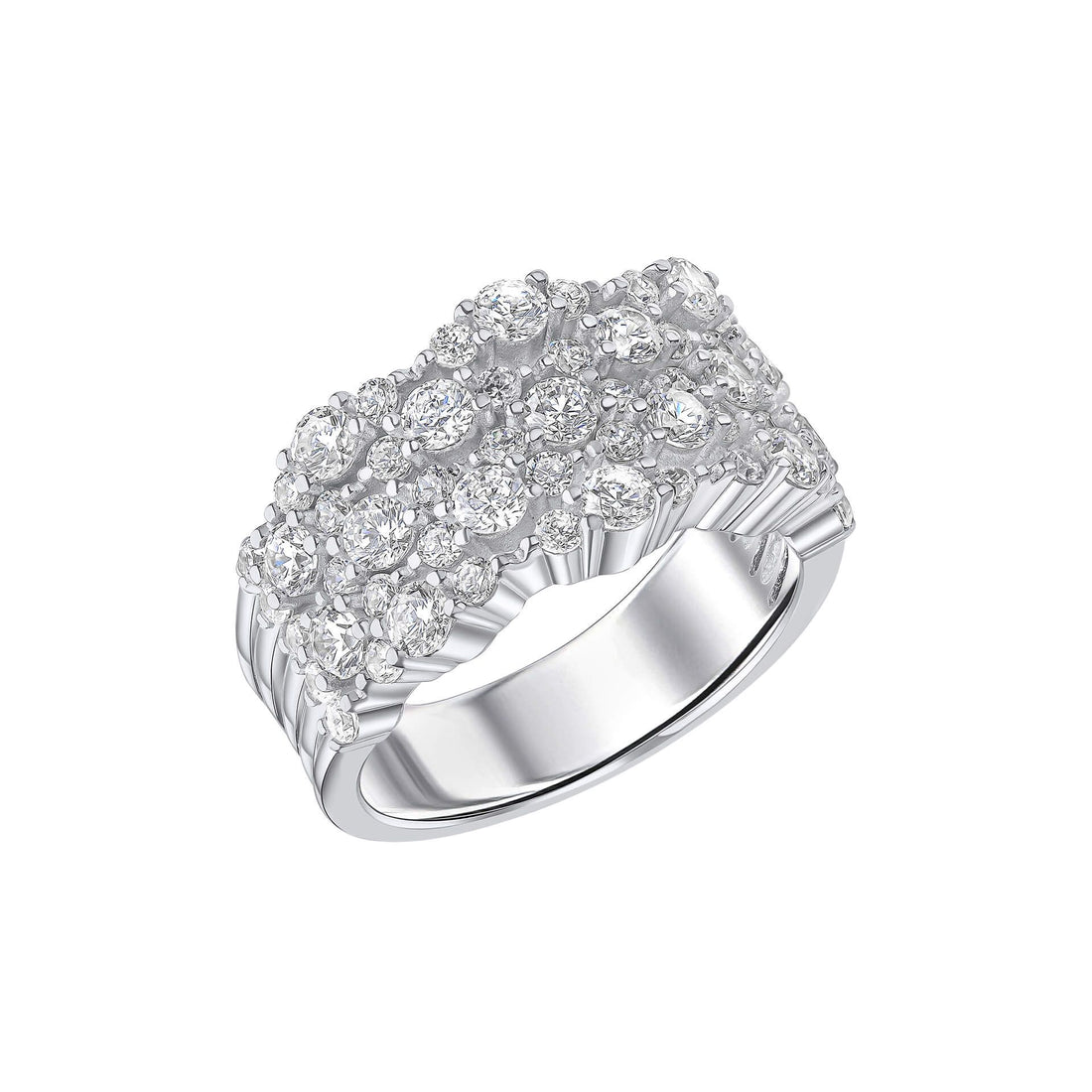 Silver Statement Zirconia Cluster Ring
