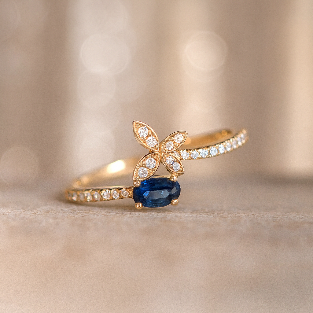 18ct Gold Sapphire &amp; Diamond Ring