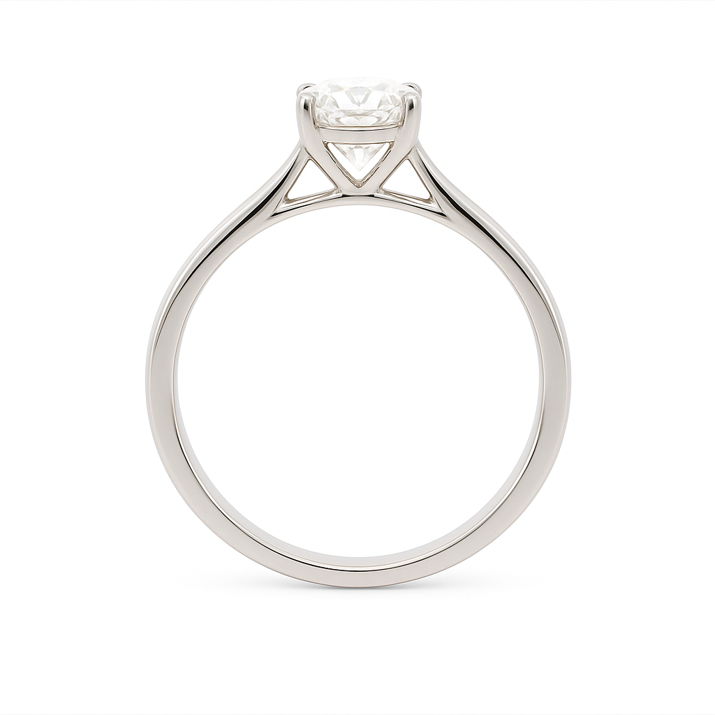 Platinum 950 Oval Solitaire Ring