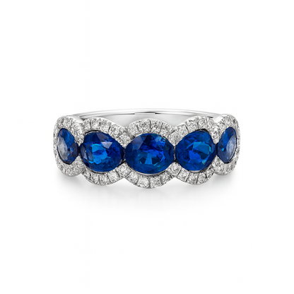 18ct white gold sapphire and diamond ring