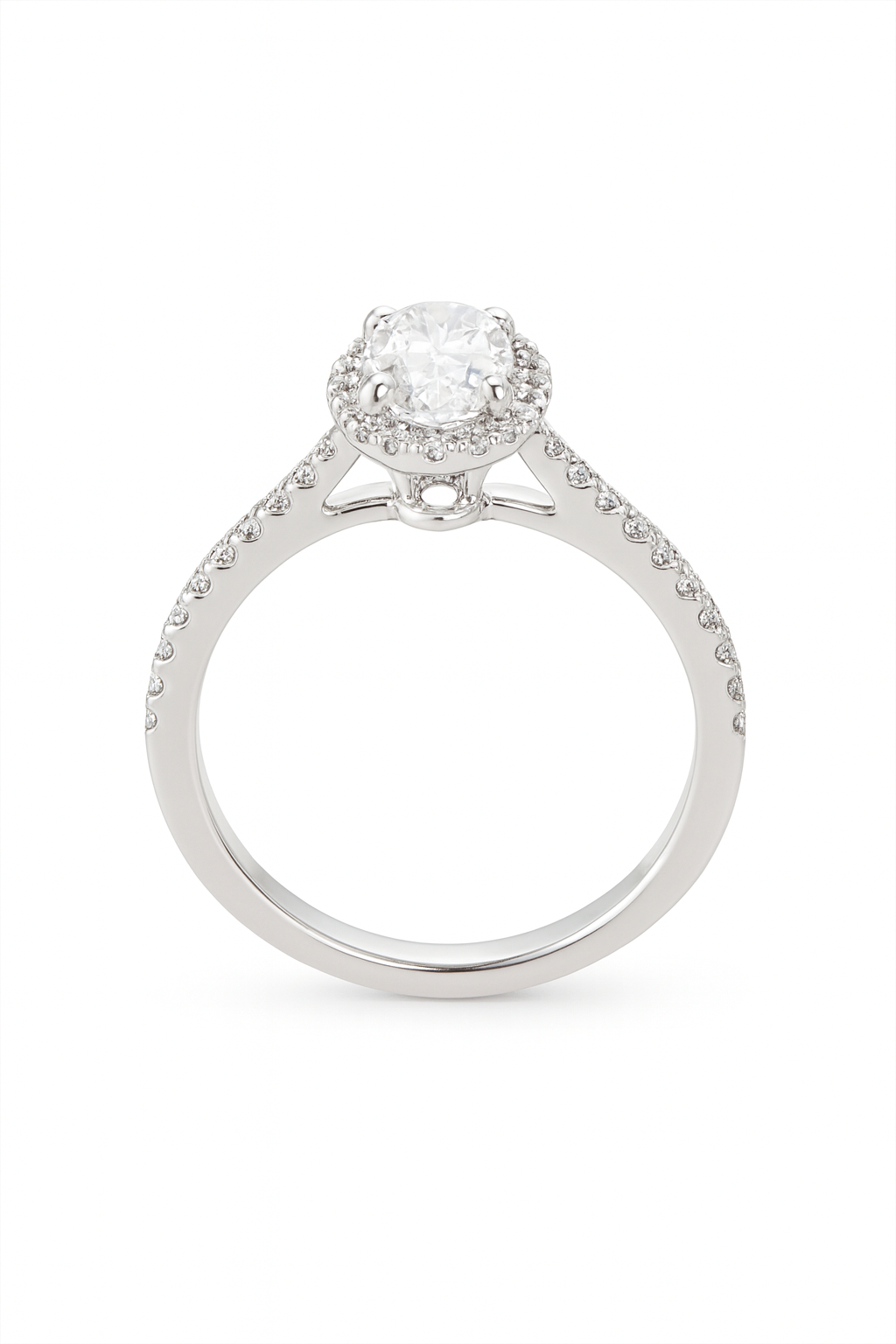 Oval Lab-Grown Diamond Halo Ring in Platinum