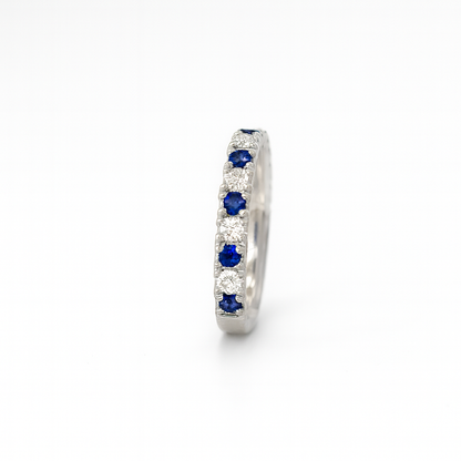 Sapphire and Diamond Eternity Band