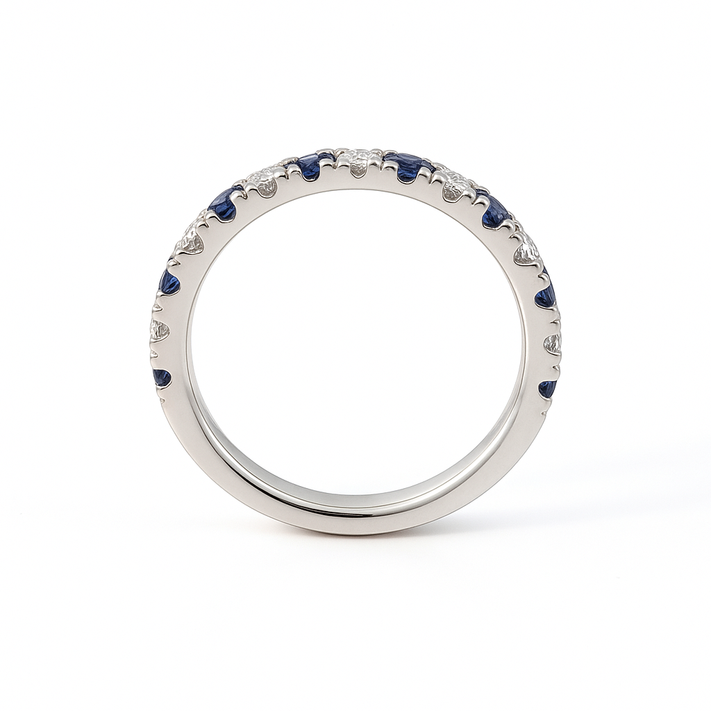 Sapphire and Diamond Eternity Band