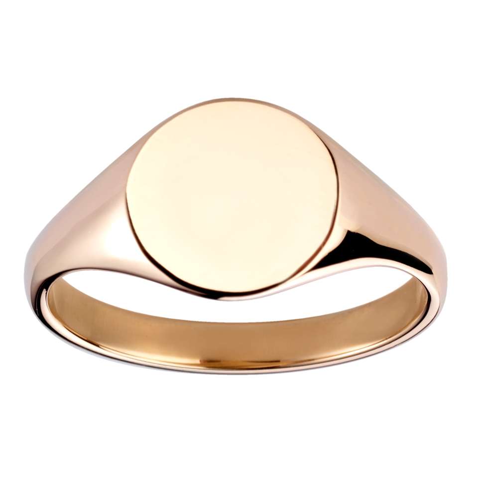 Oval Circular Gold Signet Ring - Extra Small