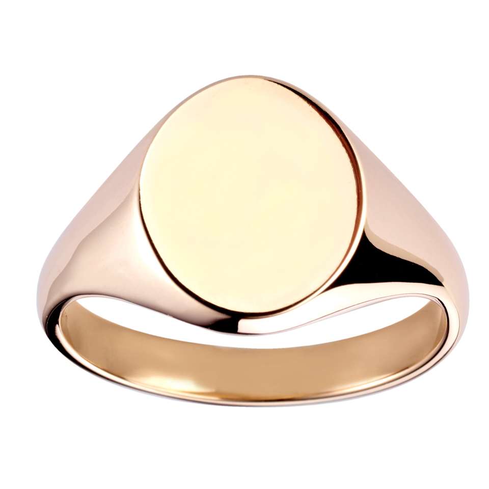 Oval Gold Signet Ring - Medium