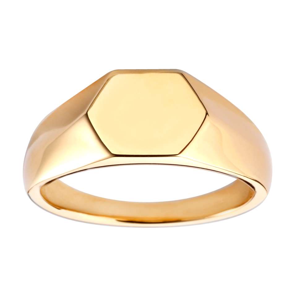 Hexagon Gold Signet Ring - Small - Robert Anthony Jewellers, Edinburgh