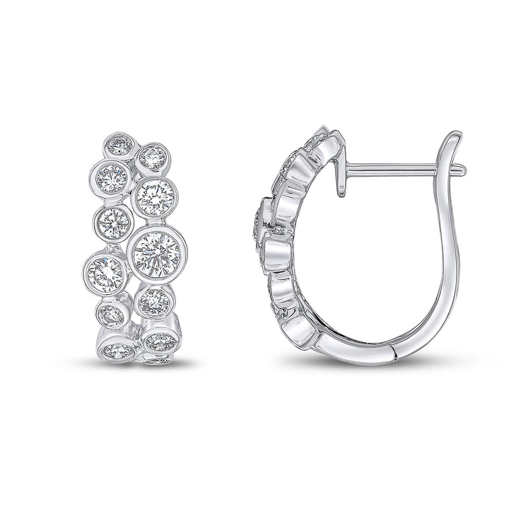 18ct White Gold Diamond Bubble Hoop Earrings - Robert Anthony Jewellers, Edinburgh