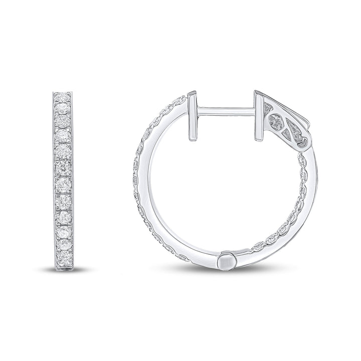 18ct White Gold Full Diamond Hoop Earrings - Robert Anthony Jewellers, Edinburgh