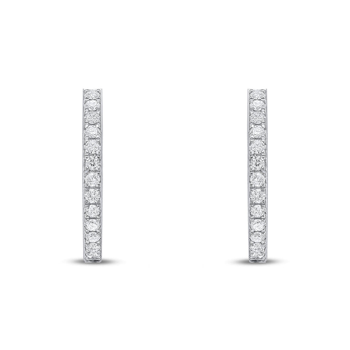 18ct White Gold Full Diamond Hoop Earrings - Robert Anthony Jewellers, Edinburgh