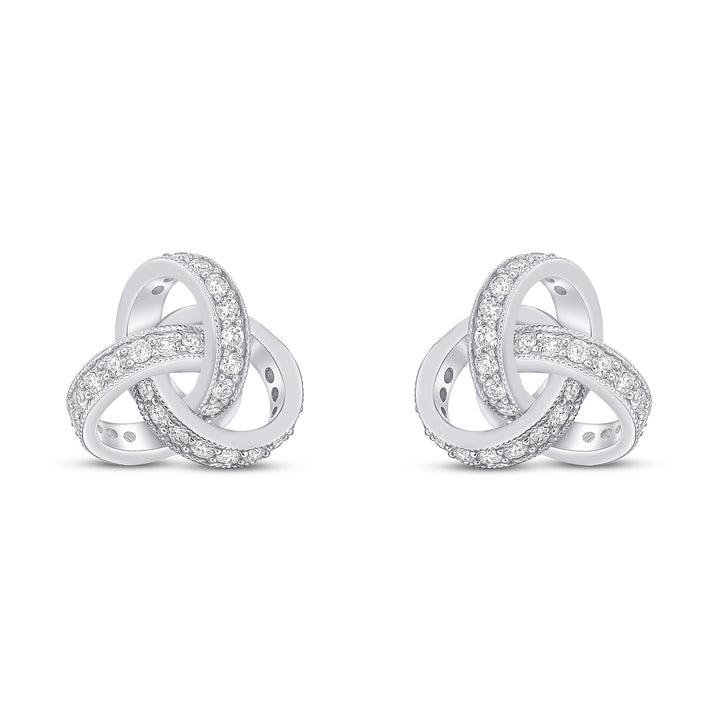 18ct White Gold Diamond Knot Stud Earrings - Robert Anthony Jewellers, Edinburgh