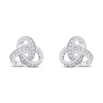 18ct White Gold Diamond Knot Stud Earrings - Robert Anthony Jewellers, Edinburgh