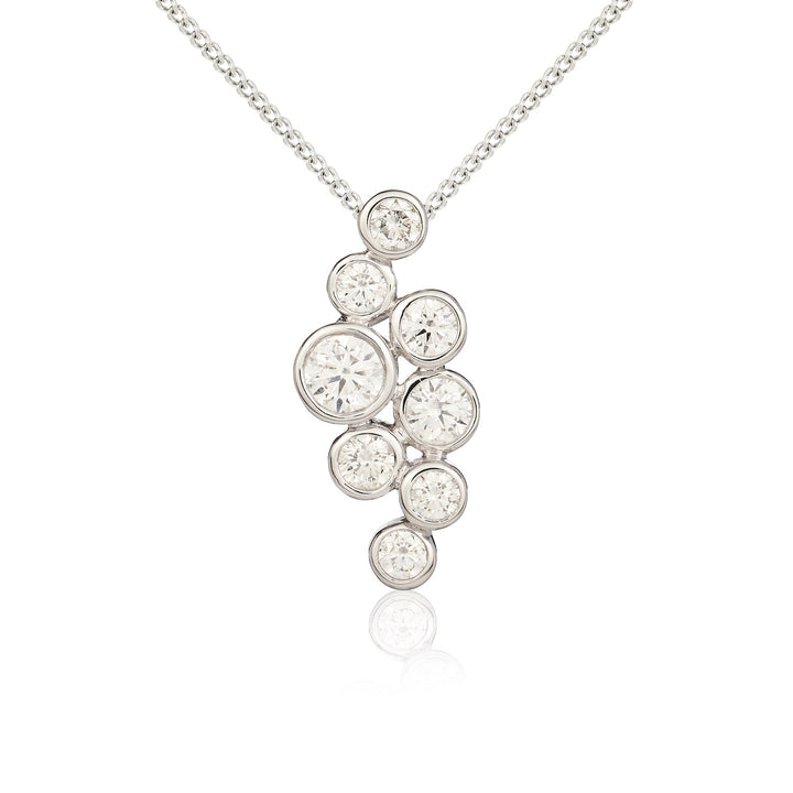 18ct White Gold Diamond Bubble Pendant - Robert Anthony Jewellers, Edinburgh