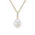 18ct Yellow Gold Pearl & Diamond Line Pendant - Robert Anthony Jewellers, Edinburgh