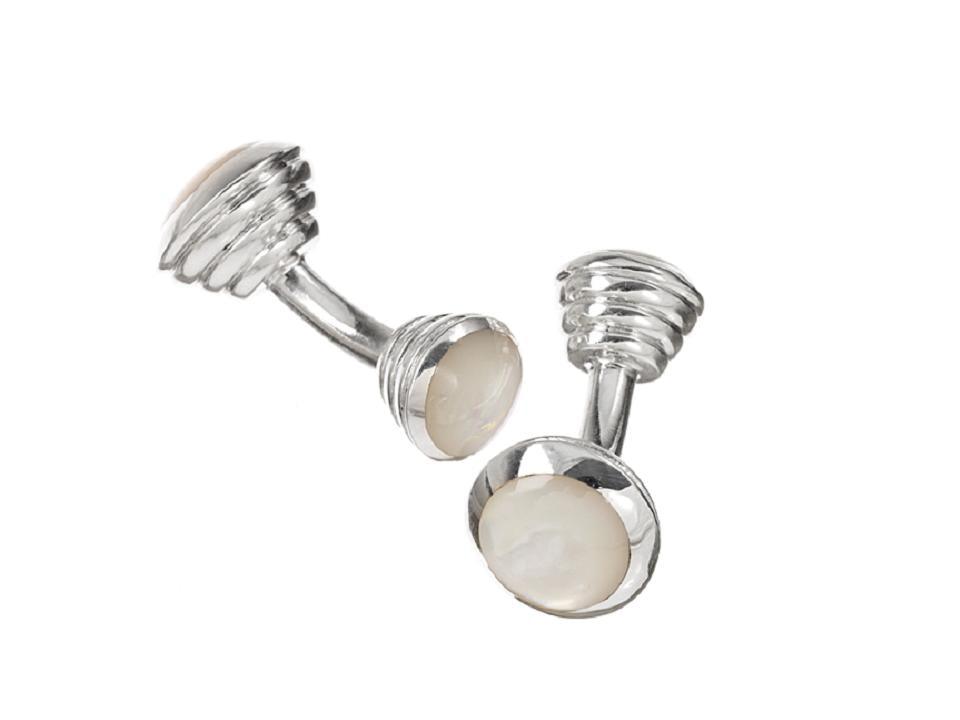 Sterling Silver Mother Of Pearl Cufflinks - Robert Anthony Jewellers, Edinburgh