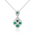 18CT Gold Round Emerald & Diamond Peacock Pendant - Robert Anthony Jewellers, Edinburgh