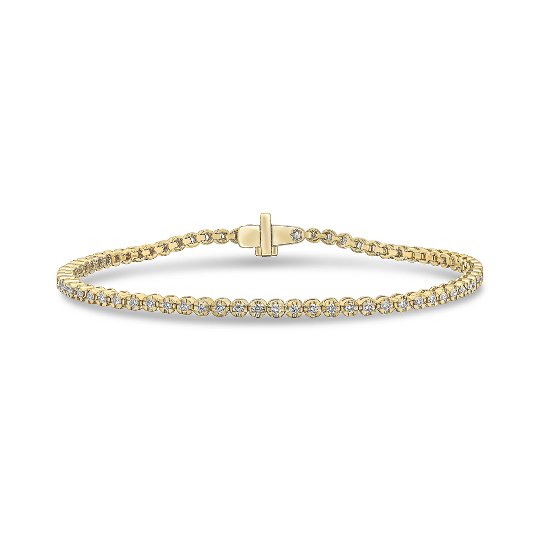 18CT Yellow Gold & Round Diamond Tennis Bracelet - Robert Anthony Jewellers, Edinburgh