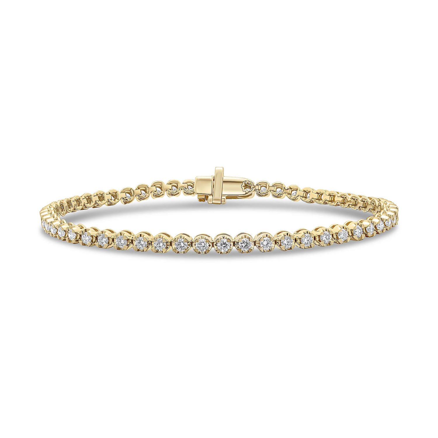 18CT Yellow Gold &amp; Round Diamond Tennis Bracelet - Robert Anthony Jewellers, Edinburgh