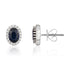 9ct White Gold Oval Sapphire & Diamond Cluster Earrings - Robert Anthony Jewellers, Edinburgh