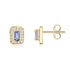 9ct Yellow Gold Octagonal Tanzanite & Diamond Cluster Earrings - Robert Anthony Jewellers, Edinburgh