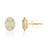 9ct Yellow Gold Oval Opal & Diamond Halo Cluster Earrings - Robert Anthony Jewellers, Edinburgh